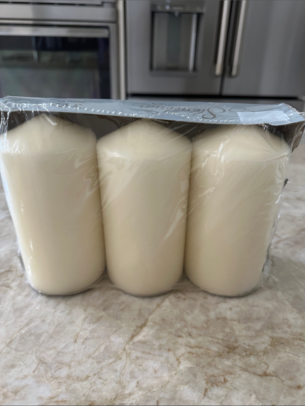 Unscented Ivory Pillar Candle Set of 3